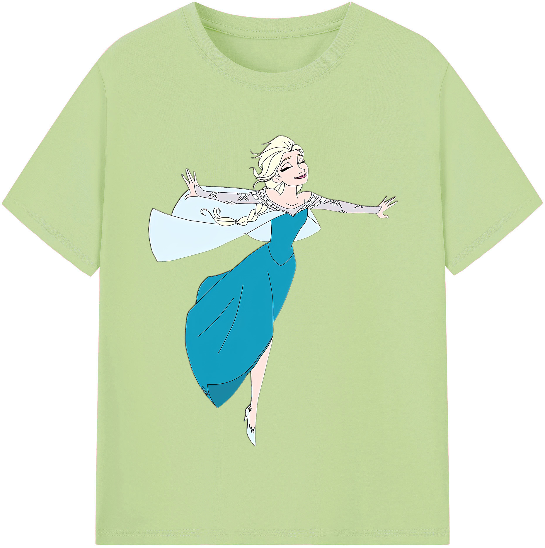 （画像用） アナと雪の女王 アンナ エルサ Frozen Anna Elsa 綿100％半袖Tシャツ（フロントプリント）